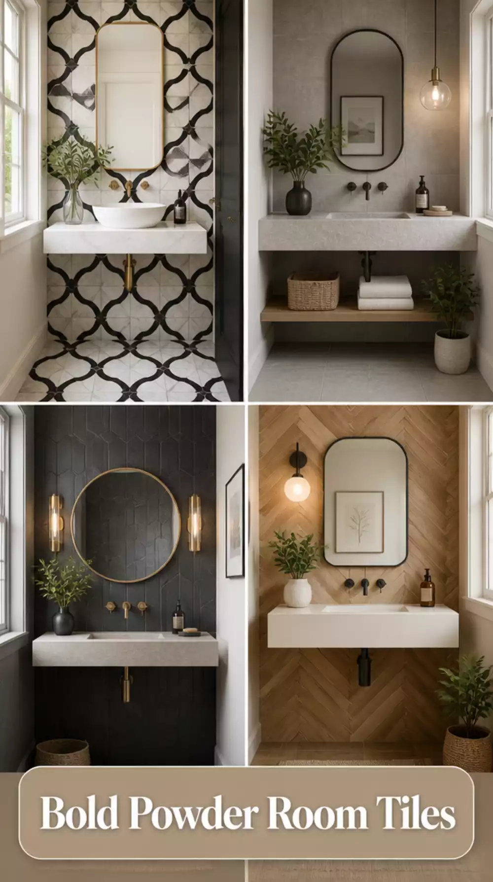 The Bold Powder Room Floor Tile That Makes a Tiny Room Feel Designed