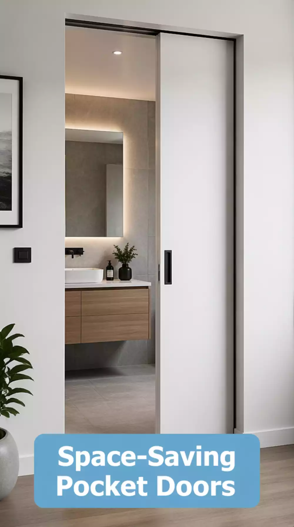 Ensuite Bathroom Pocket Sliding Door That Saves the Space a Swing Door Wastes