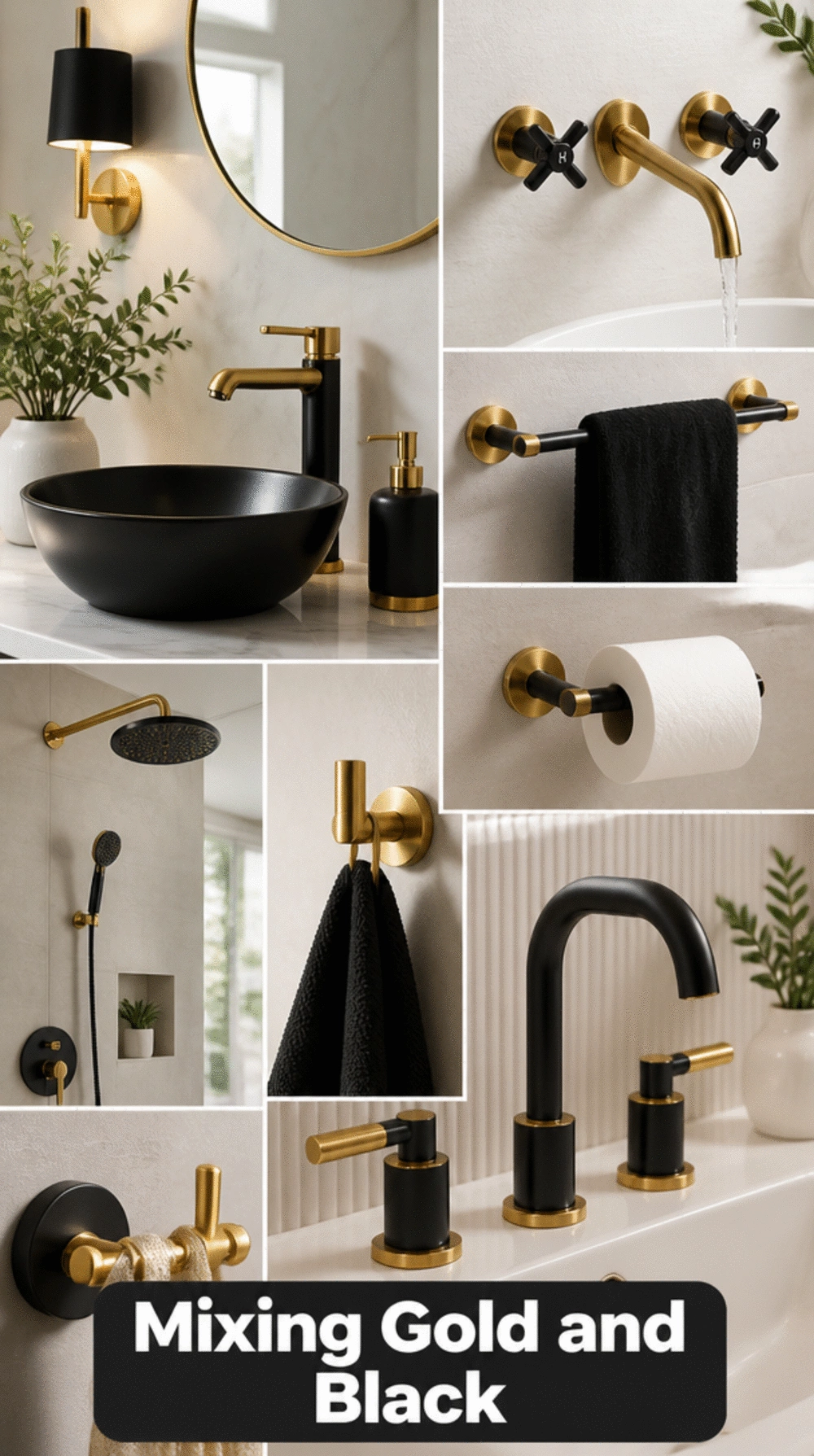 The Bathroom Finish Mixing Rule That Makes Gold and Black Work Together
