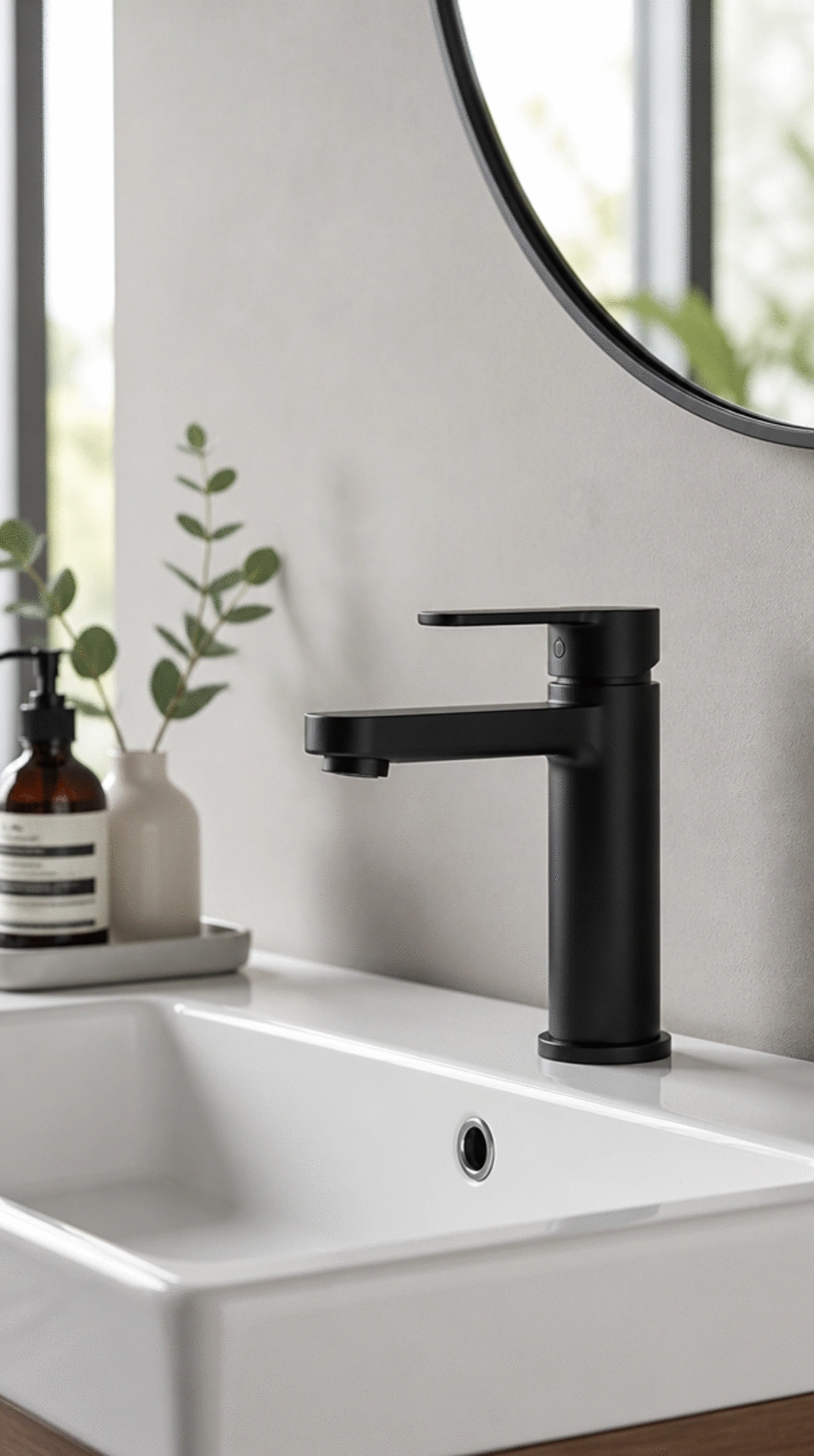 Matte Black Bathroom Tap That Makes a White Ceramic Sink Look Intentional