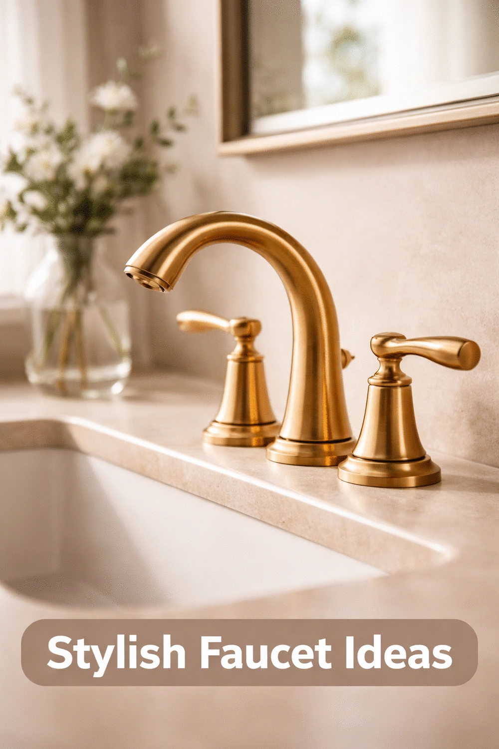 Brushed Gold Bathroom Faucet That Makes Neutral Tones Look Expensive