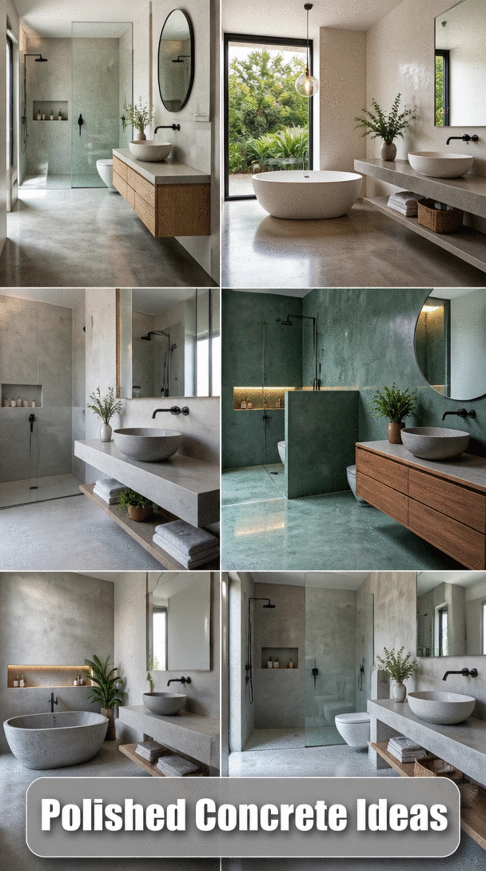 Bathroom Polished Concrete Floor Finish That Pairs with Any Modern Style